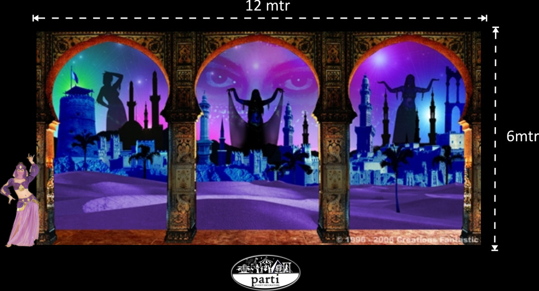 Arabian Backdrop by PARTI - Australia's Premier Prop Hire and Event Decorating Service