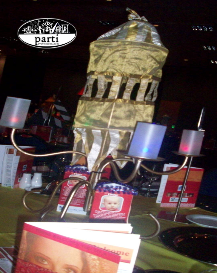 Arabian Organza Lantern CandelabrarTable Center Pieces by PARTI - Australia's Premier Prop Hire and Event Decorating Service
